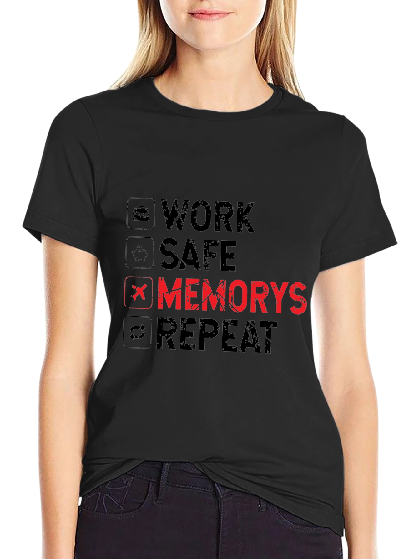 Work Safe Memorys Repeat Graphic T-Shirt