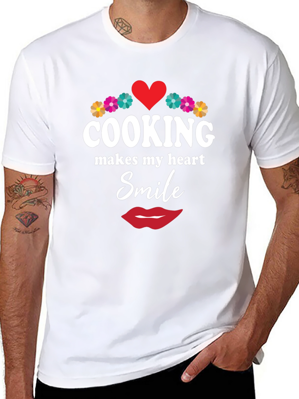 Cooking Makes My Heart Smile Black T-Shirt