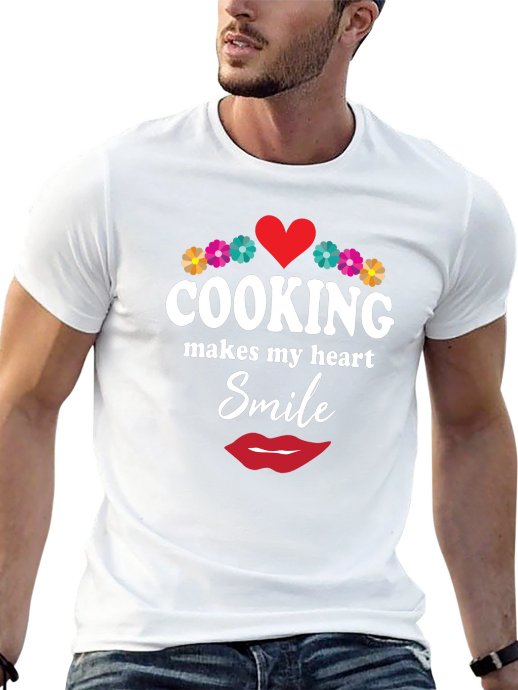 Cooking Makes My Heart Smile Black T-Shirt