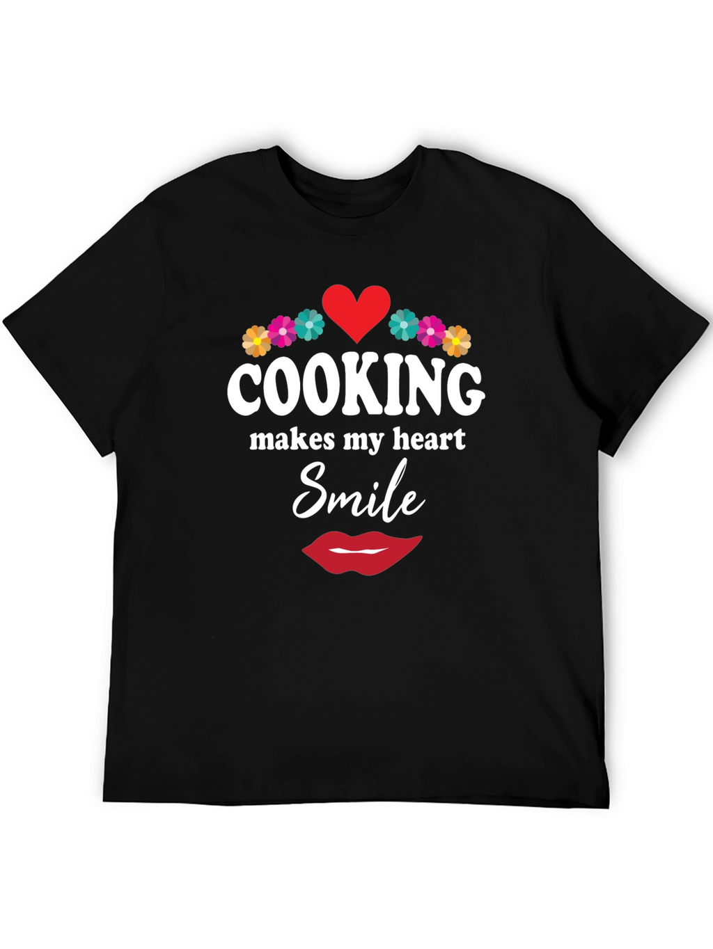 Cooking Makes My Heart Smile Black T-Shirt