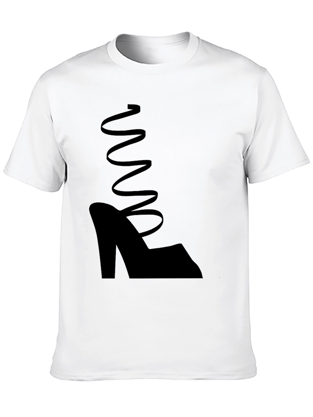 Black Shoe Graphic Tee - Stylish Spiral Design