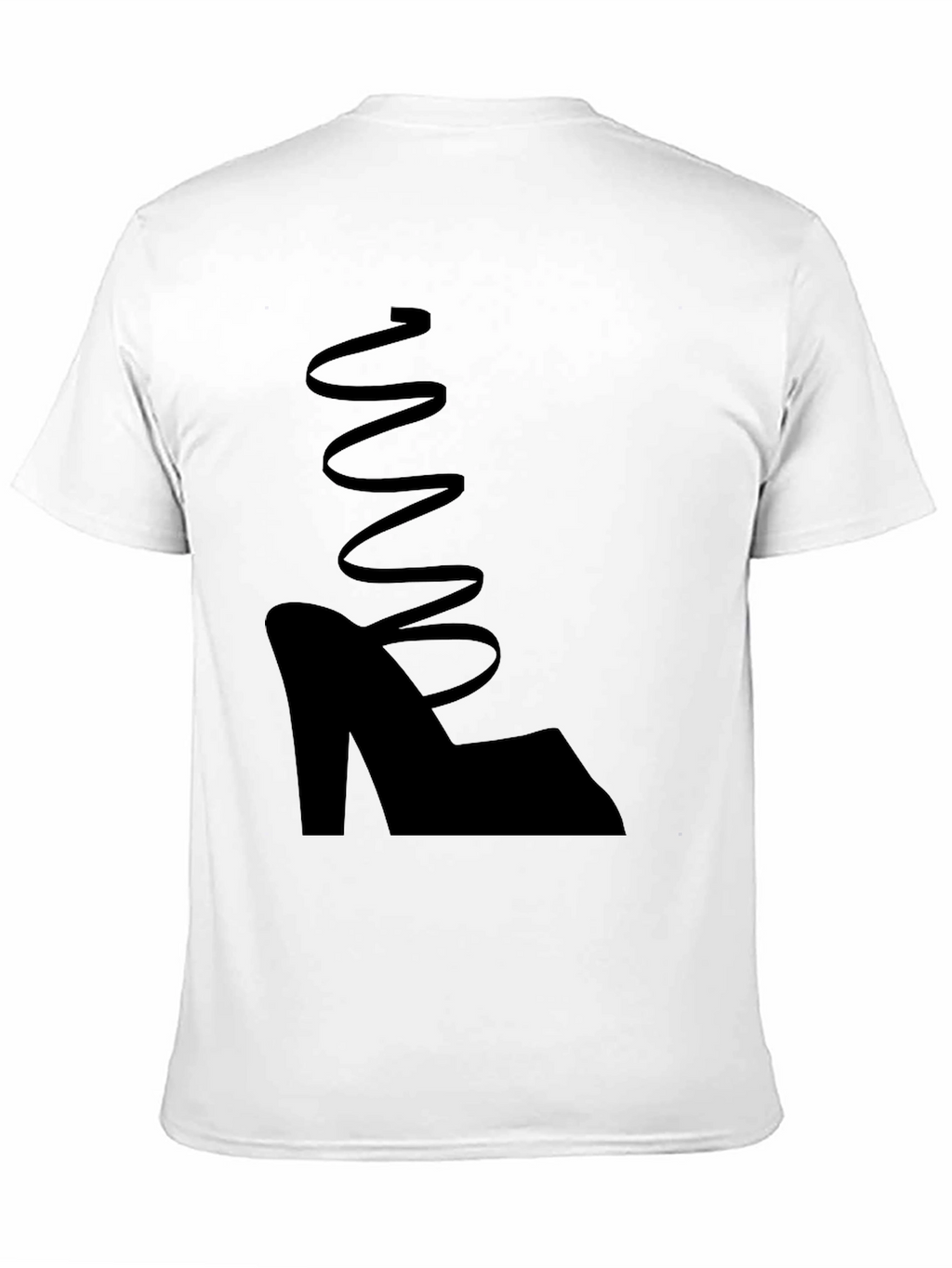 Black Shoe Graphic Tee - Stylish Spiral Design