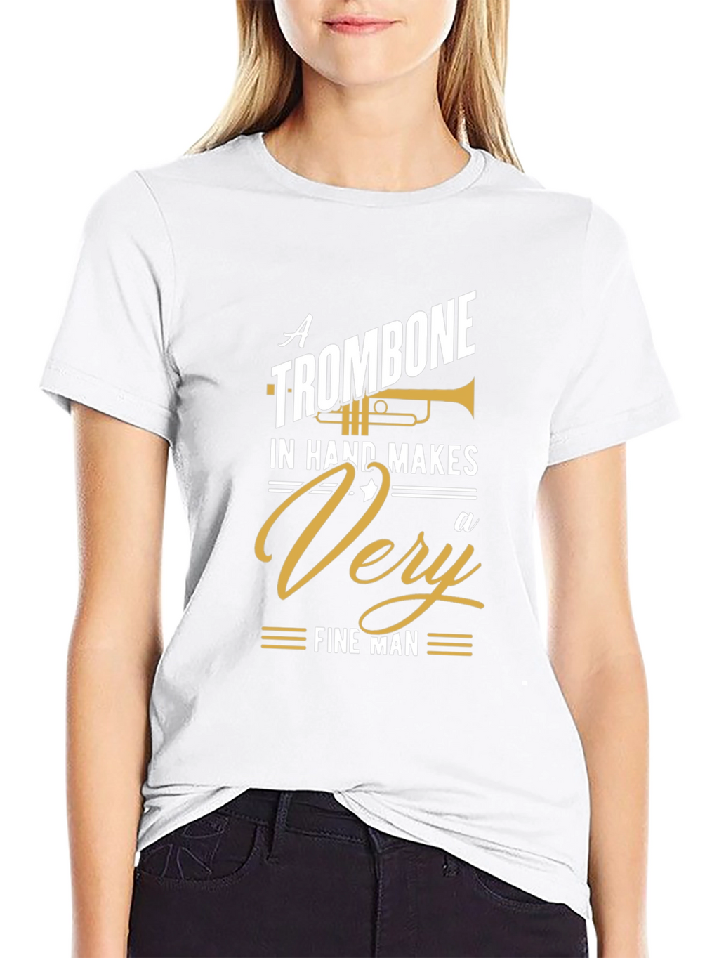 Trombone Lover Black Graphic Tee - Musician Gift