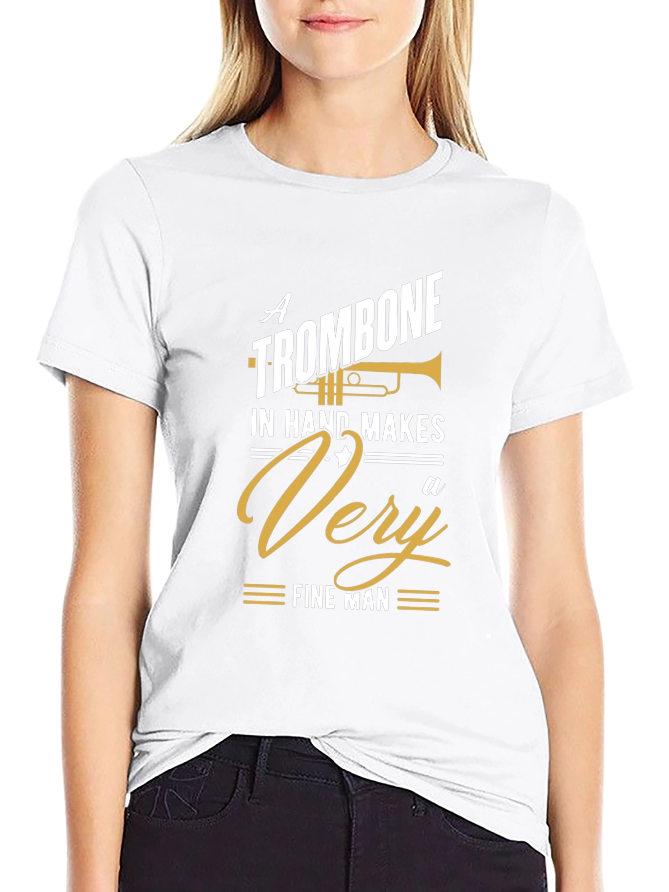 Trombone Lover Black Graphic Tee - Musician Gift