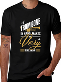 Trombone Lover Black Graphic Tee - Musician Gift