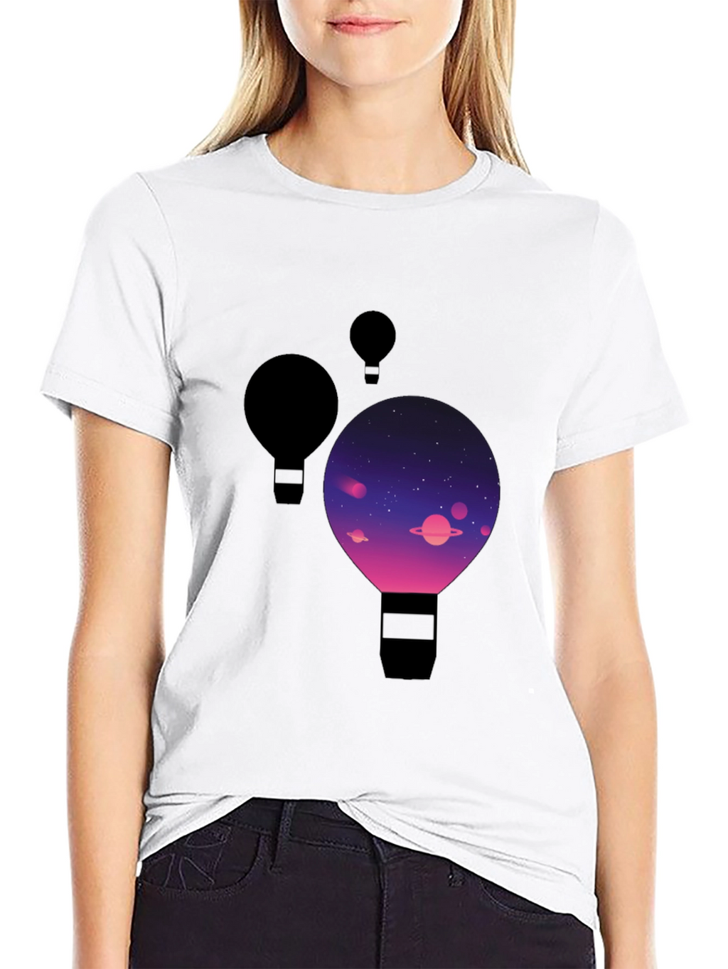 Cosmic Balloon Black T-Shirt