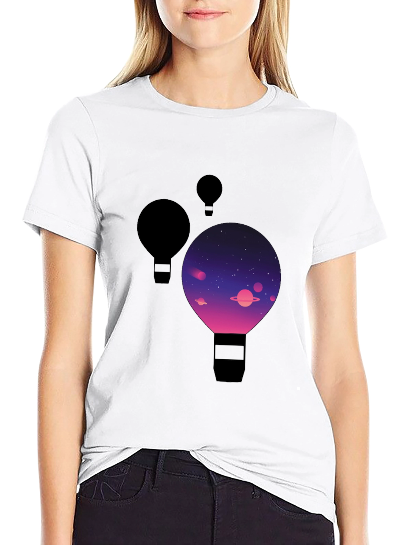 Cosmic Balloon Black T-Shirt