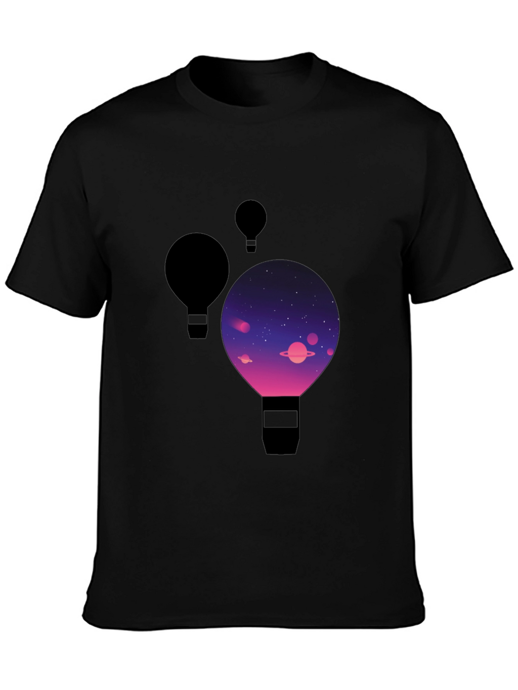 Cosmic Balloon Black T-Shirt