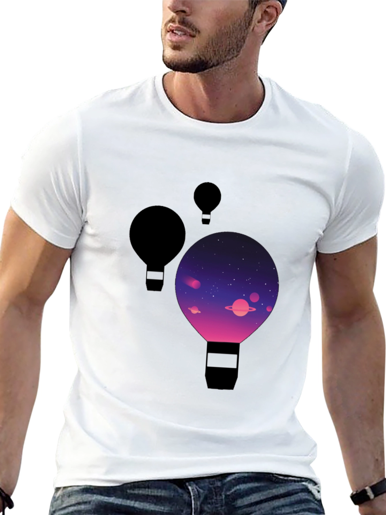 Cosmic Balloon Black T-Shirt