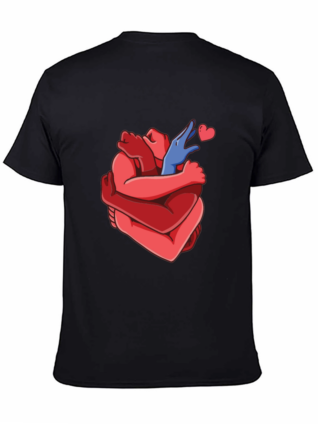 Heart Hug Graphic Tee - Black