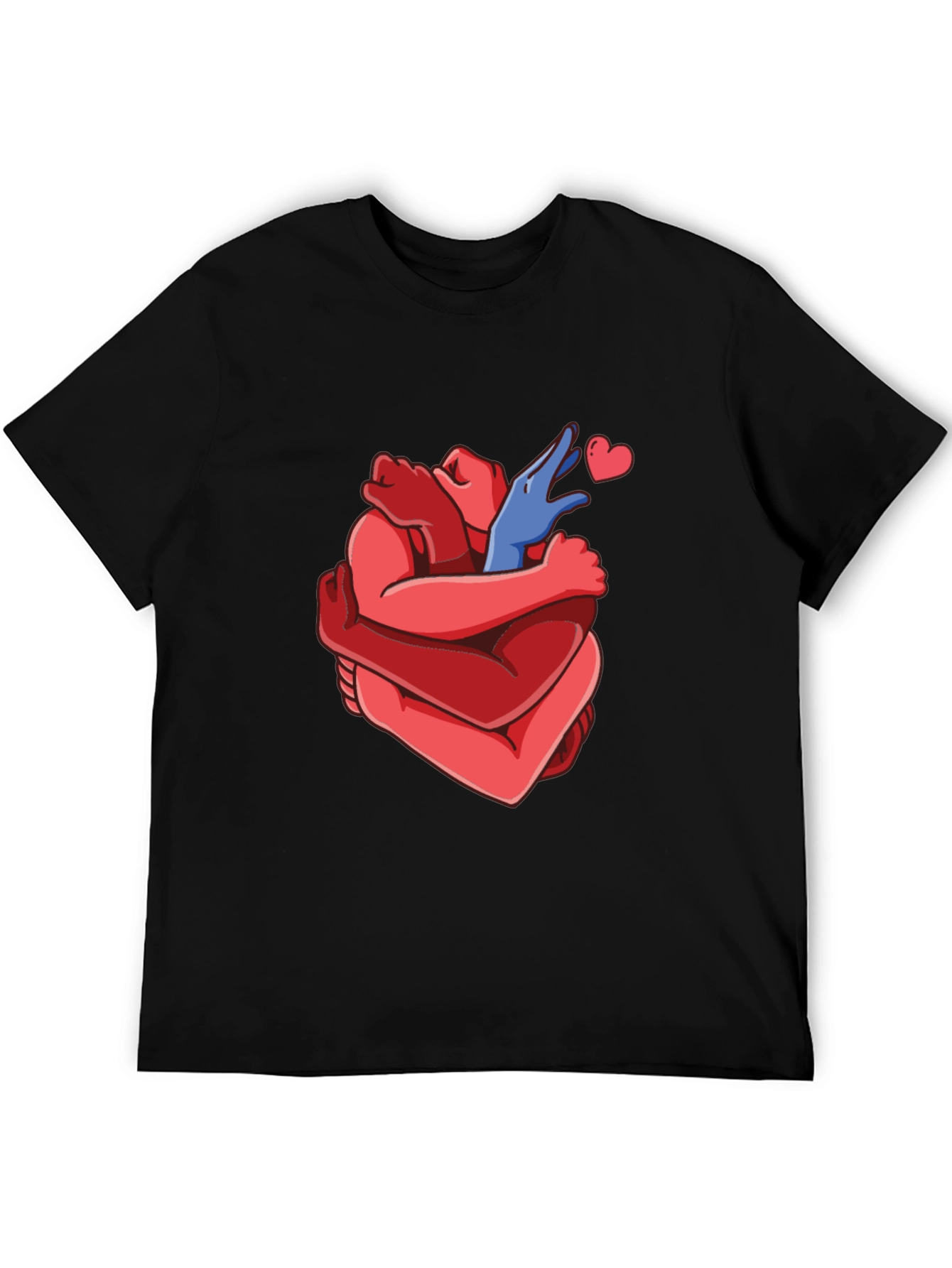 Heart Hug Graphic Tee - Black