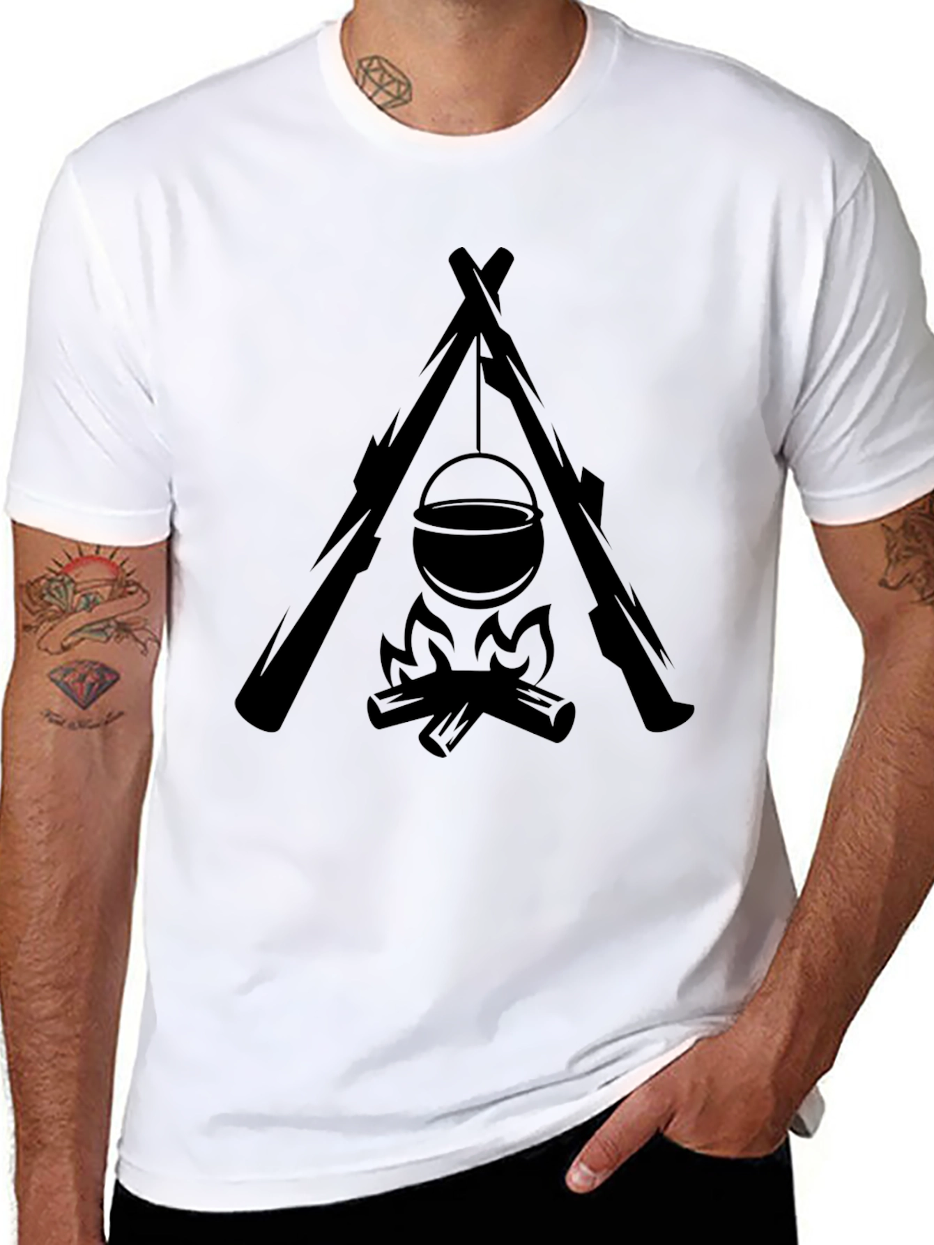 Campfire Cookout Black T-Shirt