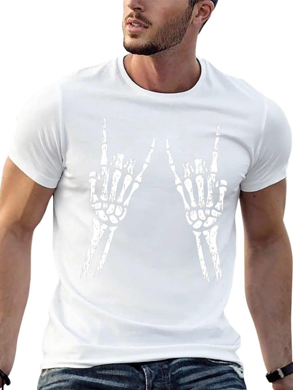 Rock On Skeleton Hand T-Shirt