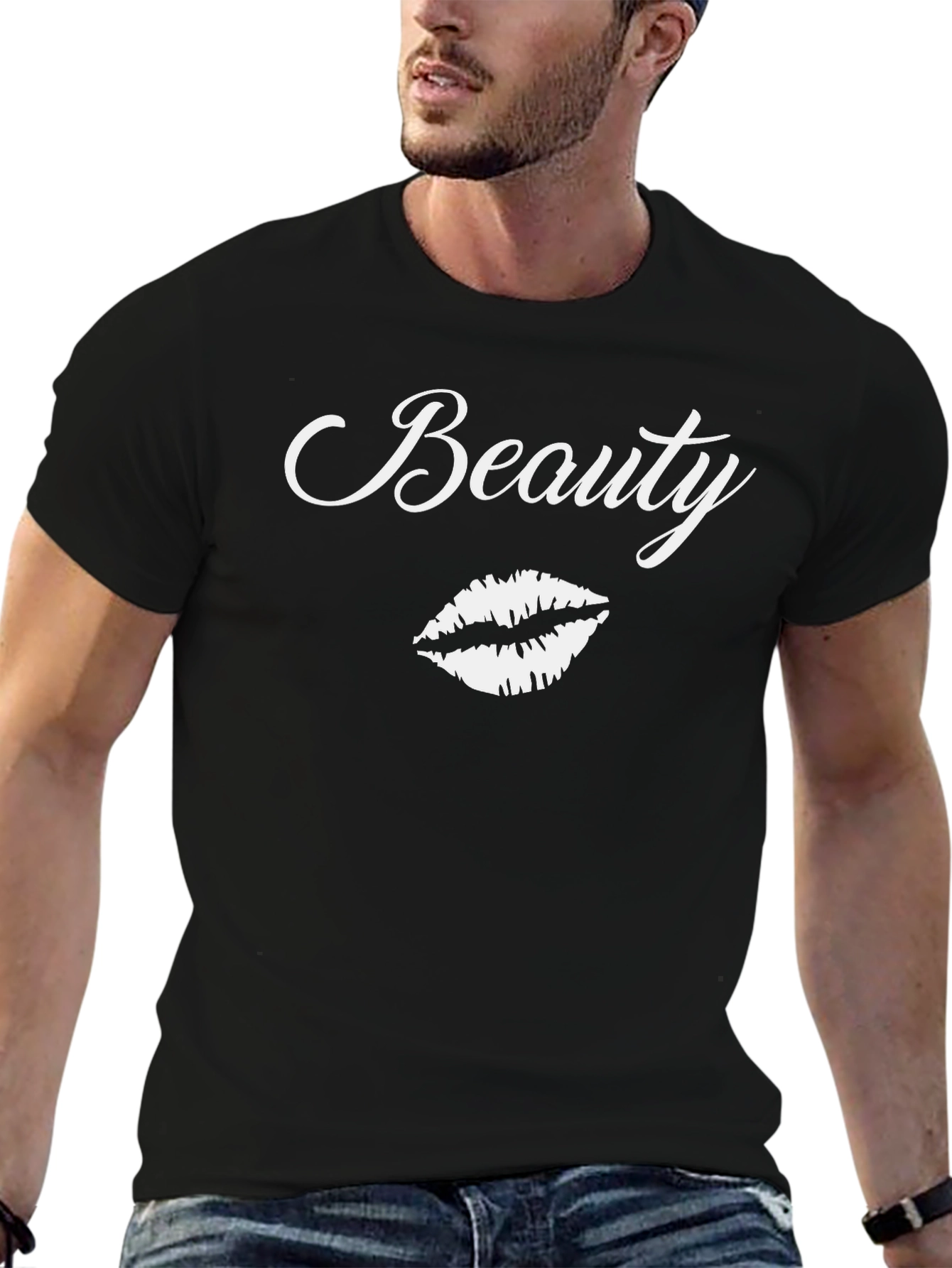 Beauty Lips Graphic Black T-Shirt