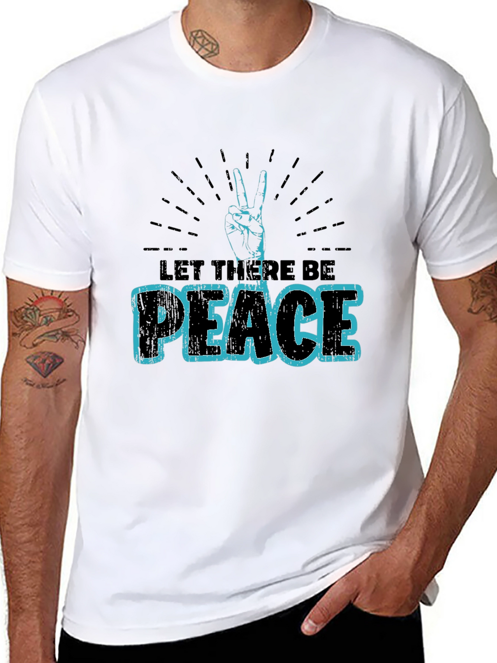 Let There Be Peace Graphic T-Shirt - Black