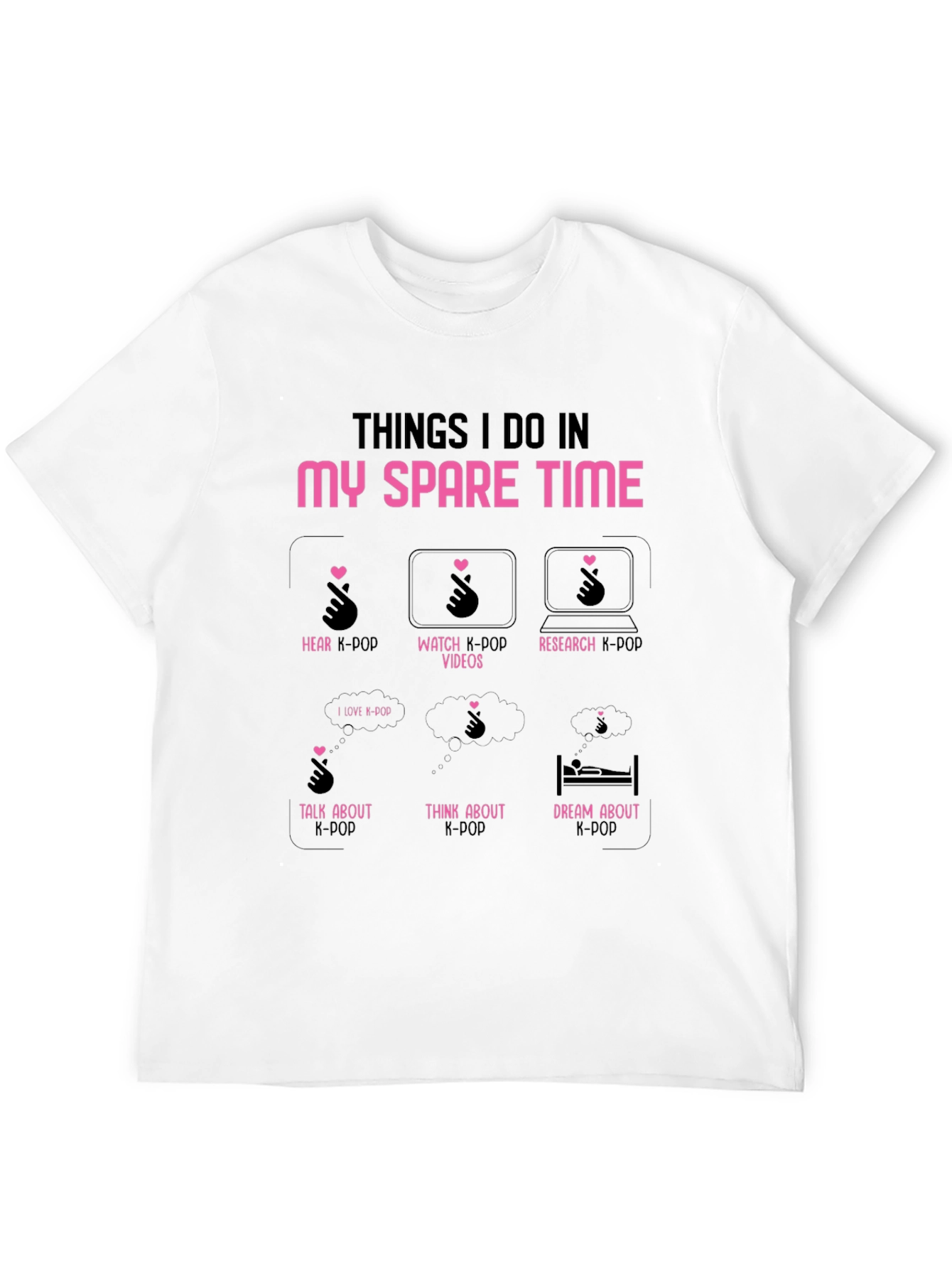 K-Pop Obsessed T-Shirt - Spare Time K-Pop Black Tee