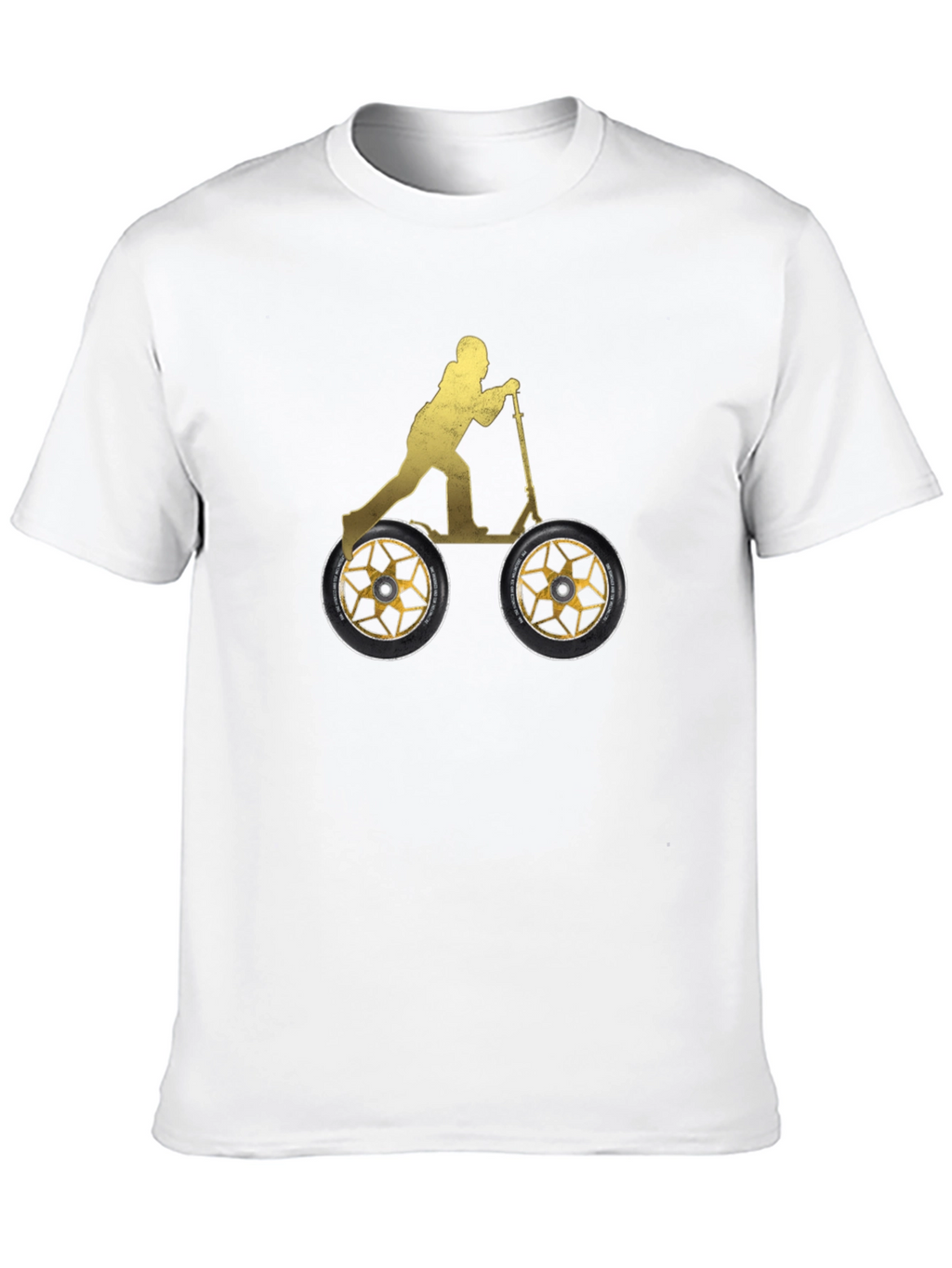 Scooter Rider Graphic Tee - Black Cotton Shirt