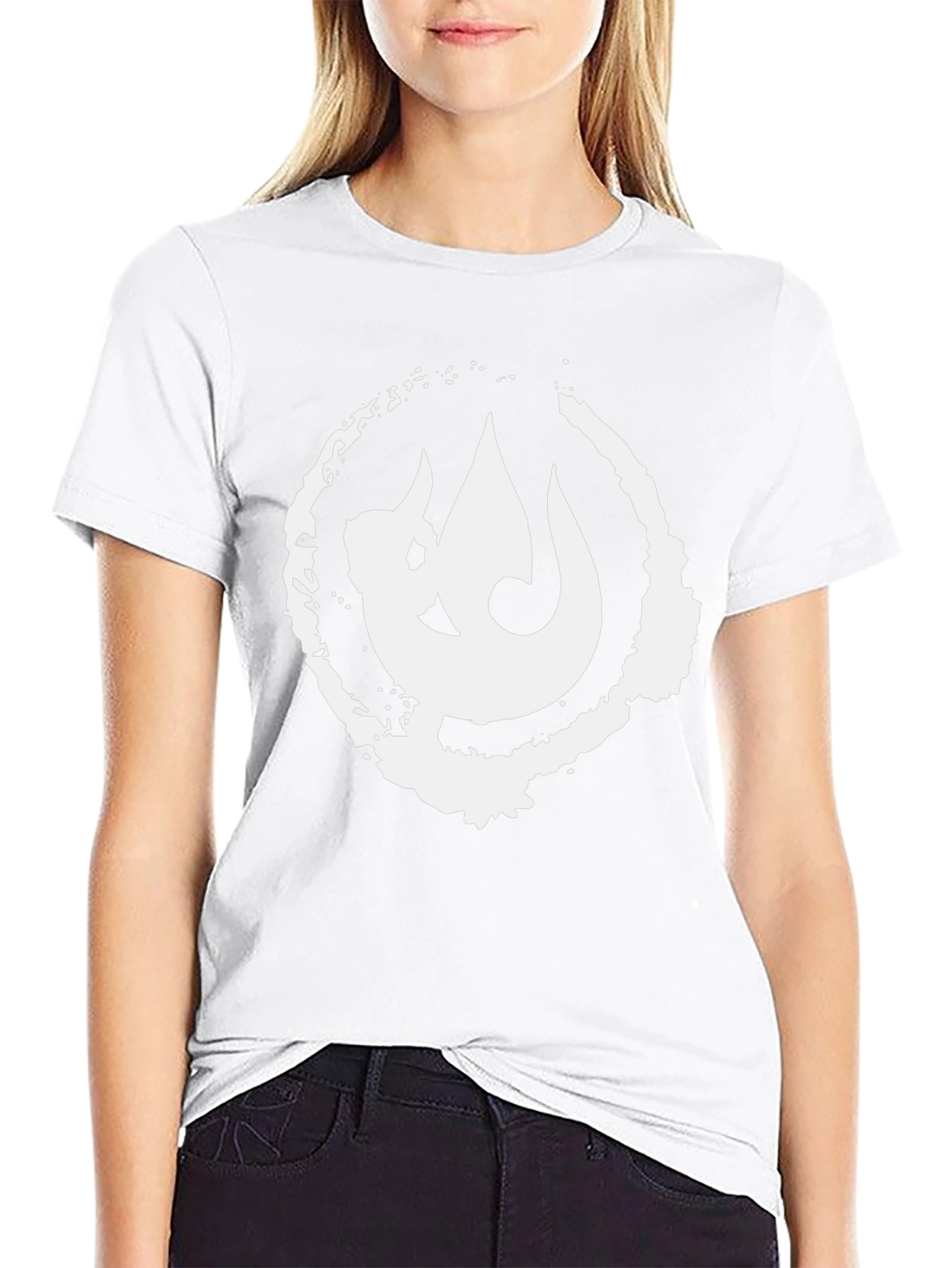 Black T-Shirt with White Graphic Print