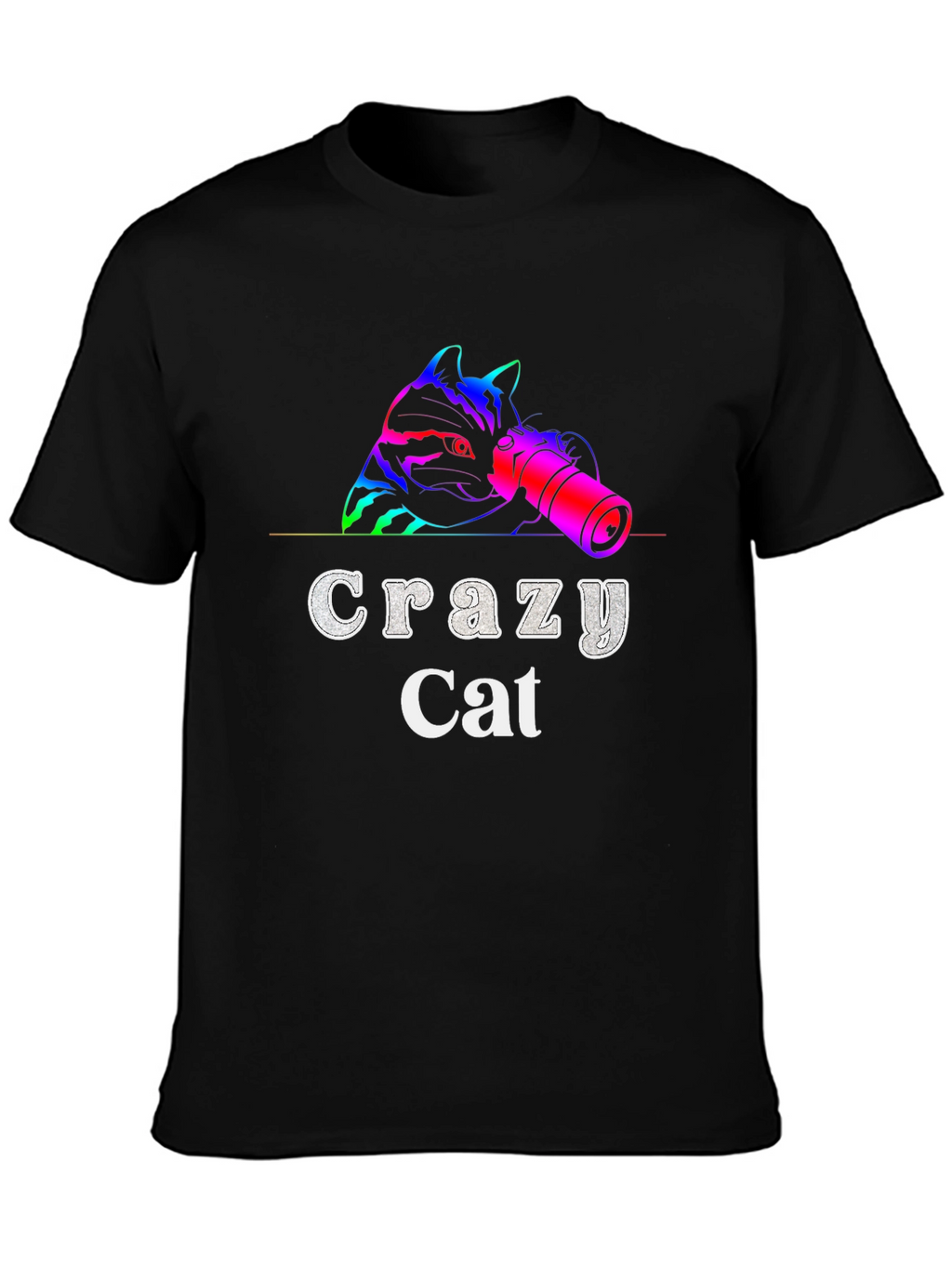 Crazy Cat Graphic Tee - Unique Design