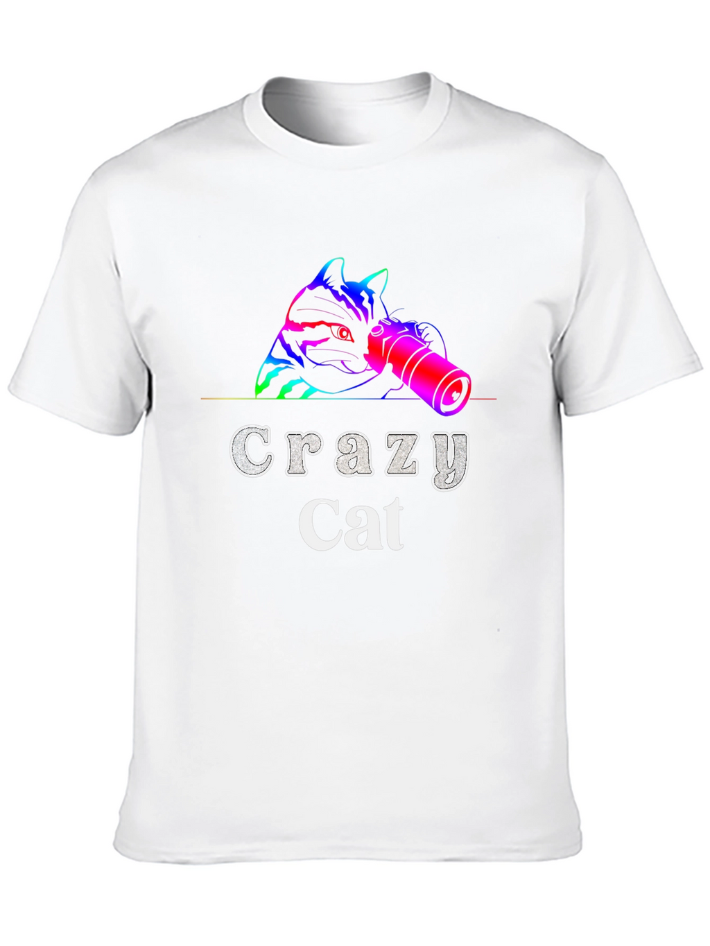Crazy Cat Graphic Tee - Unique Design