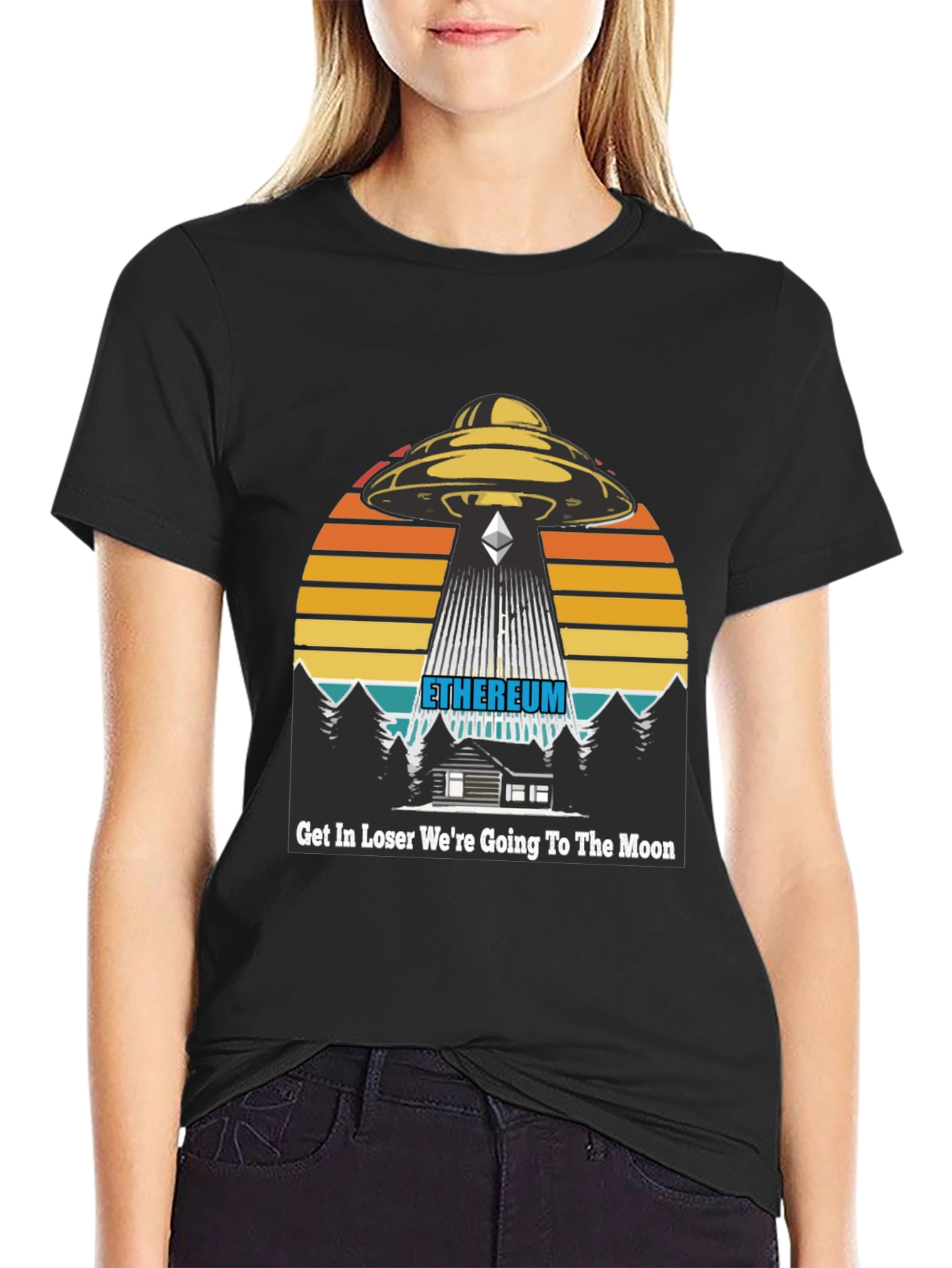 Ethereum Alien Abduction T-Shirt - To the Moon!