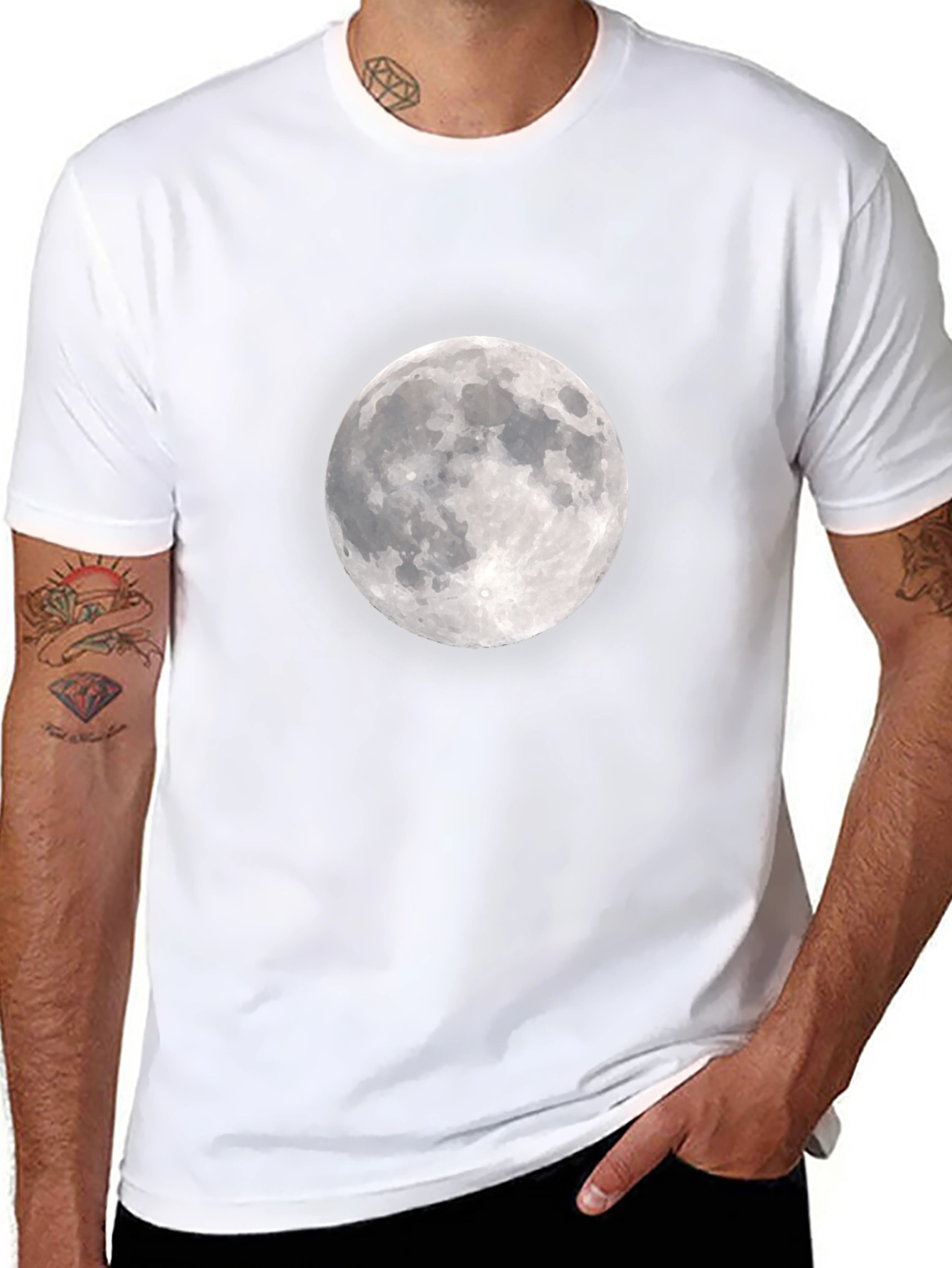 Lunar Black Tee: Moon Graphic T-Shirt