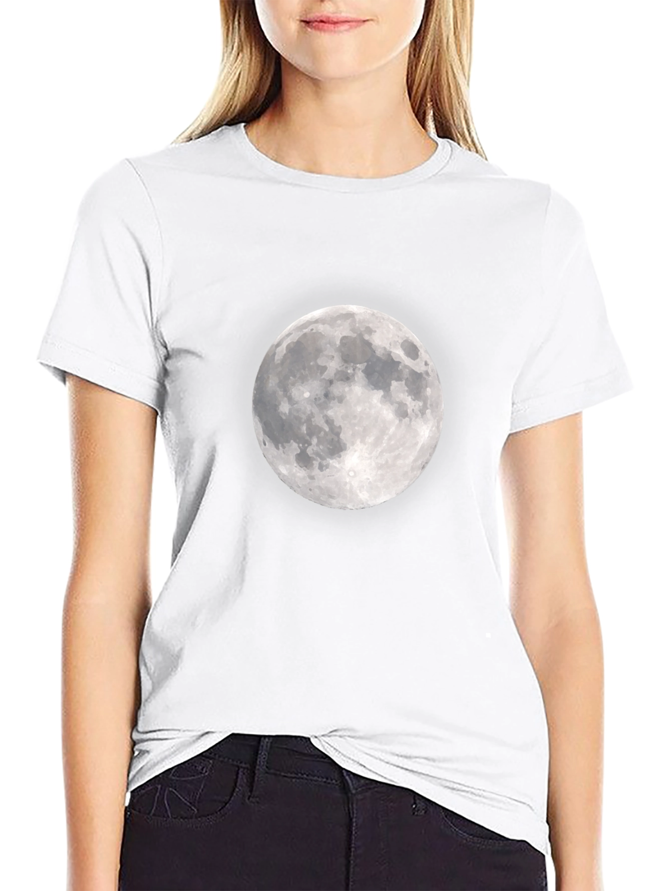 Lunar Black Tee: Moon Graphic T-Shirt