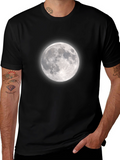 Lunar Black Tee: Moon Graphic T-Shirt