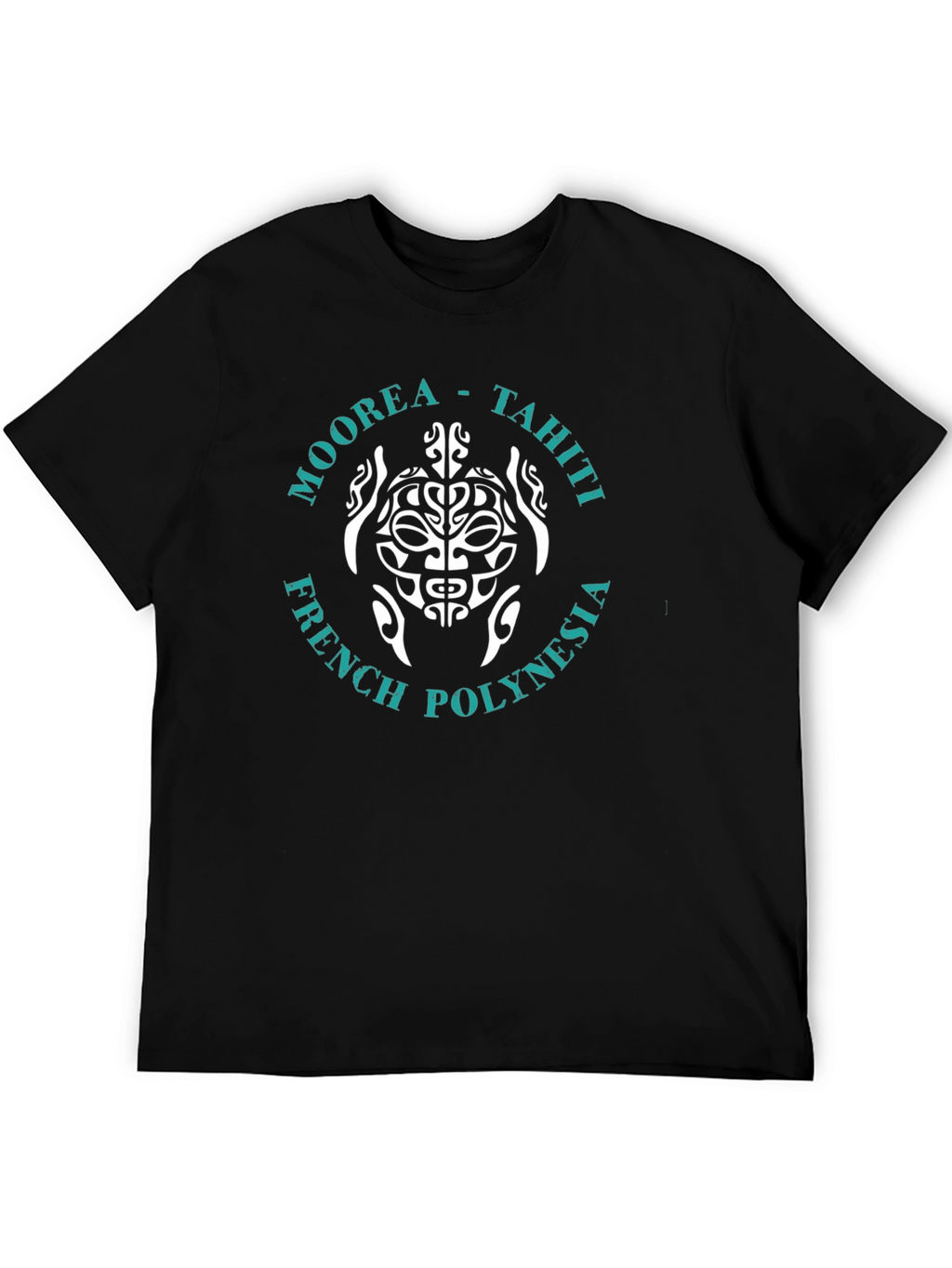 Moorea Tahiti Turtle Graphic T-Shirt - Black