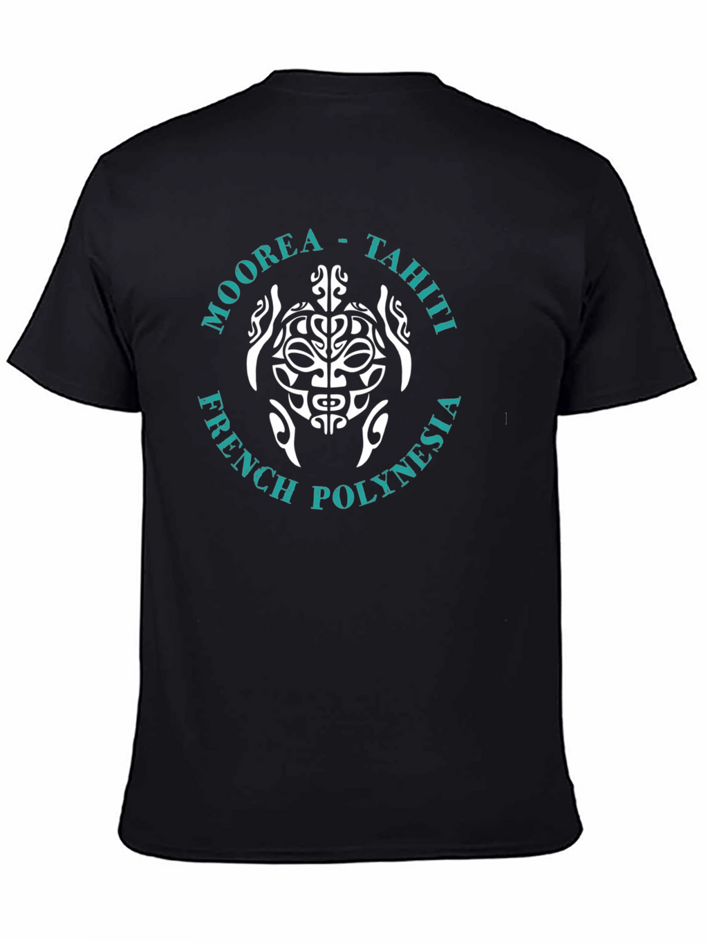 Moorea Tahiti Turtle Graphic T-Shirt - Black