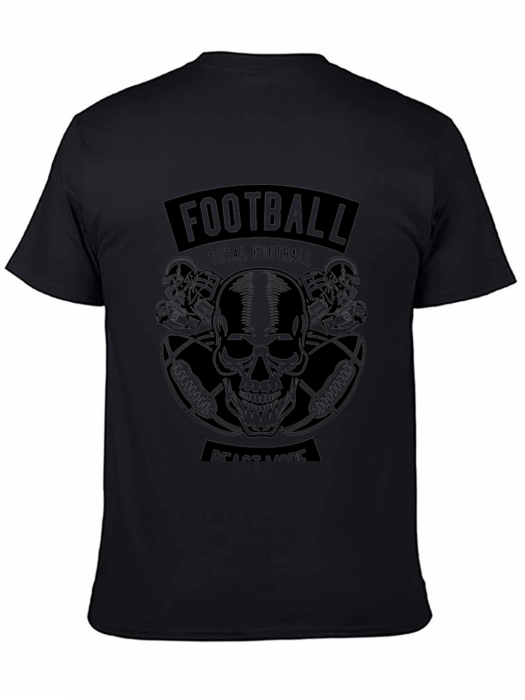 Football Beast Mode Skull Graphic T-Shirt