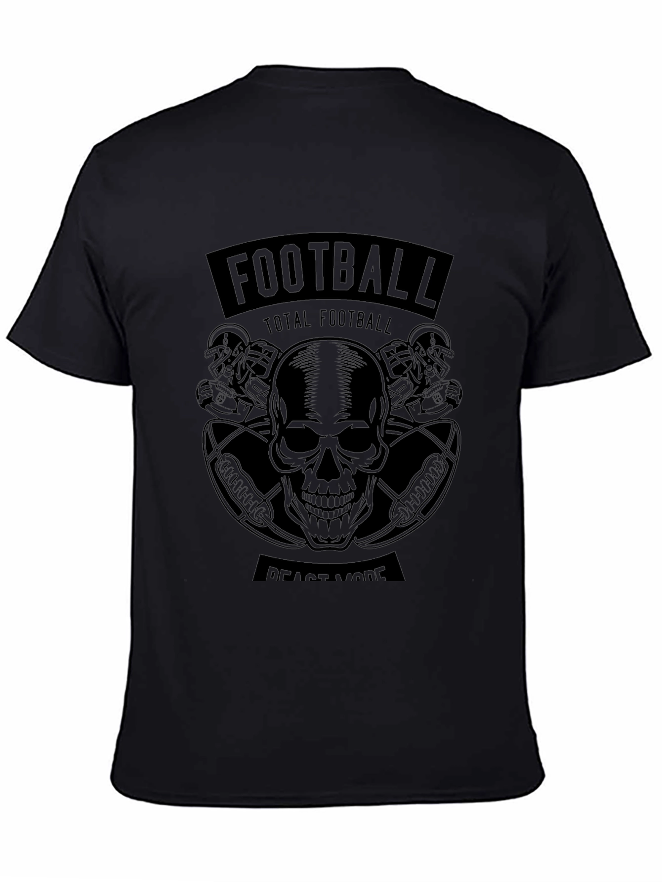 Football Beast Mode Skull Graphic T-Shirt