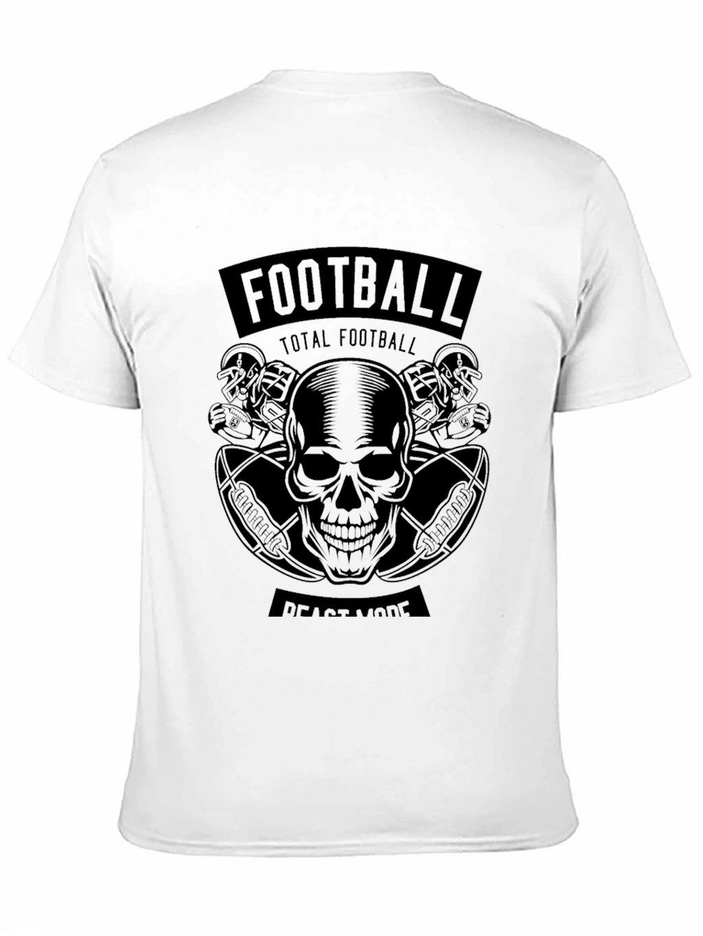 Football Beast Mode Skull Graphic T-Shirt