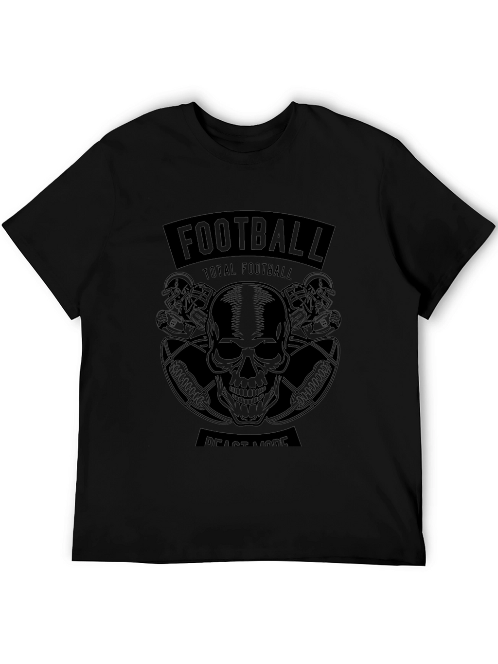 Football Beast Mode Skull Graphic T-Shirt