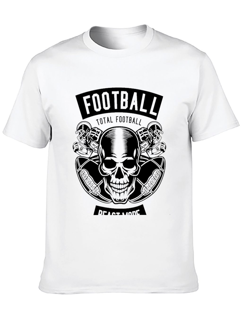 Football Beast Mode Skull Graphic T-Shirt