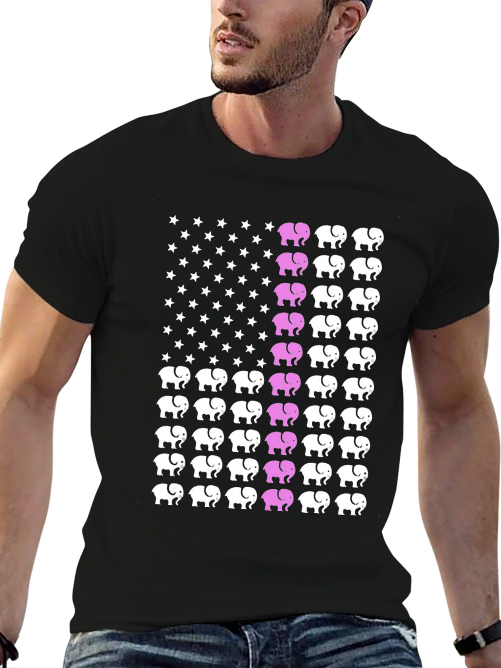 Elephant USA Flag Graphic Tee