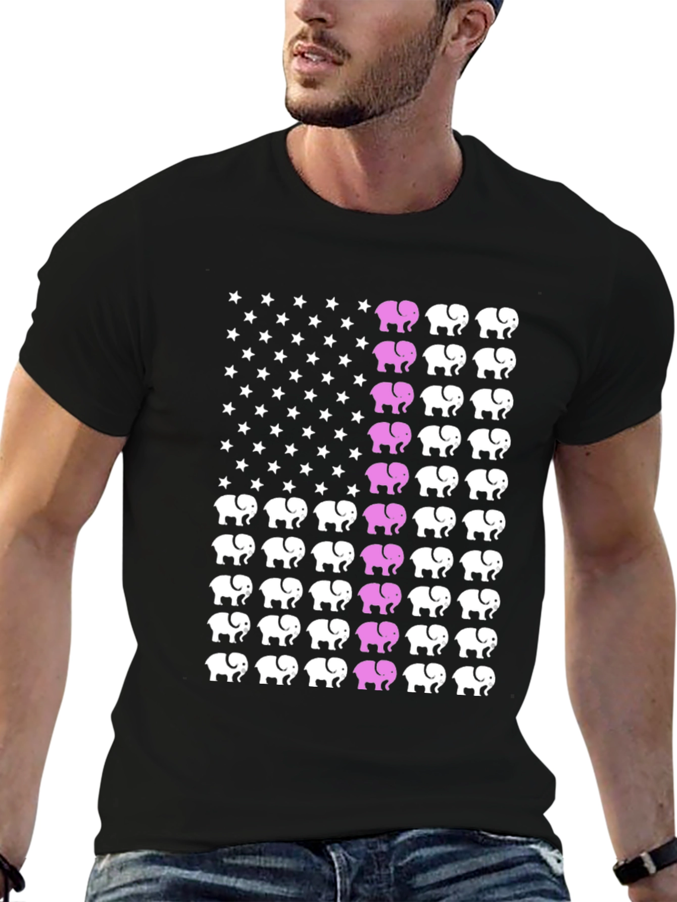 Elephant USA Flag Graphic Tee