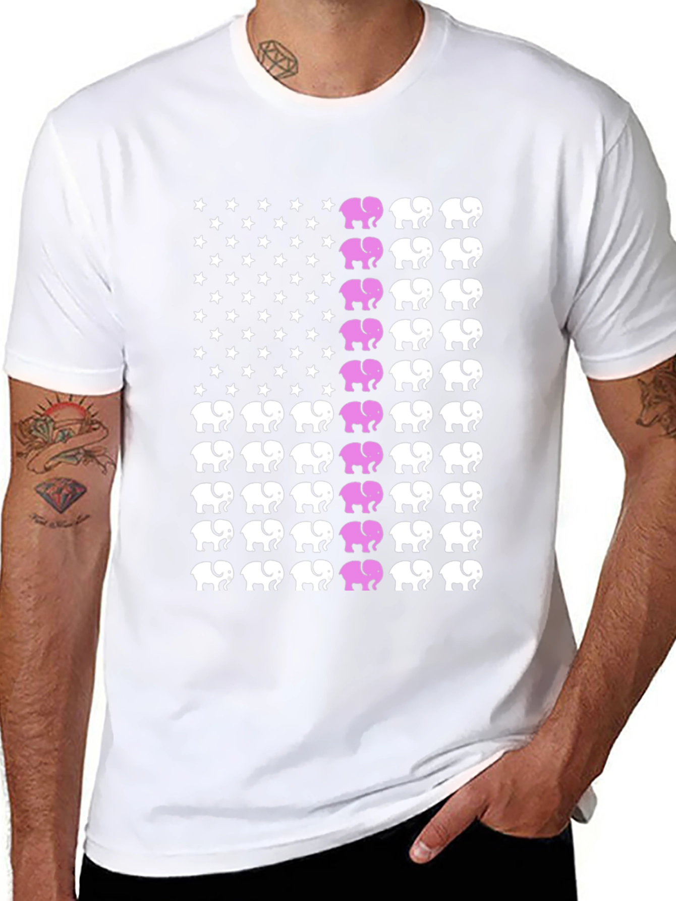 Elephant USA Flag Graphic Tee