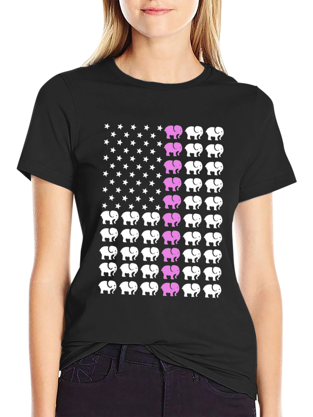 Elephant USA Flag Graphic Tee