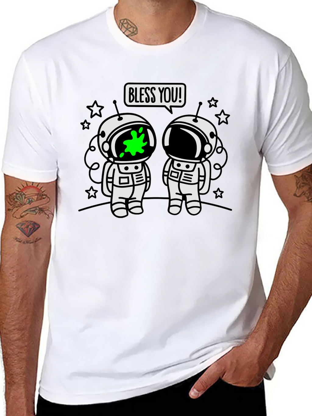 Astronaut Bless You! Graphic T-Shirt