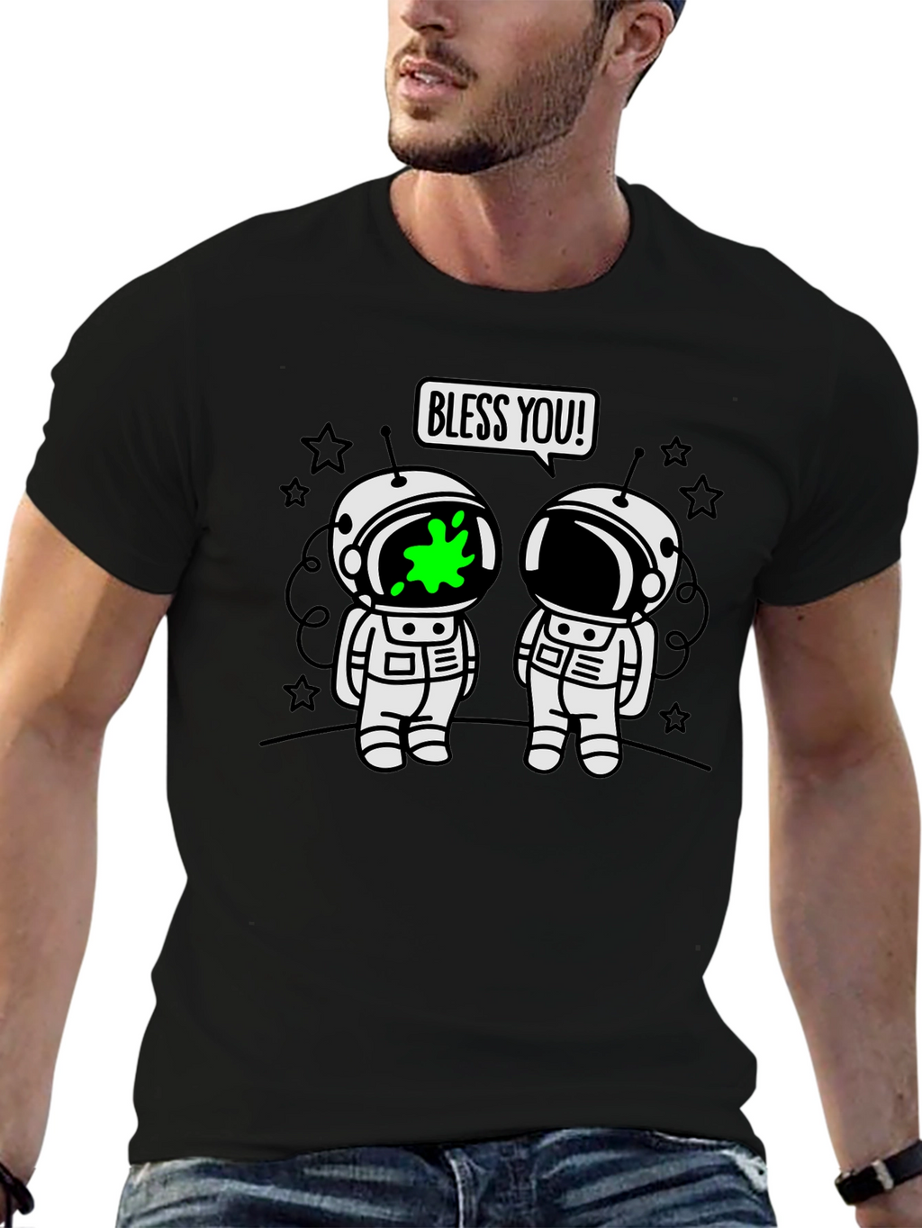 Astronaut Bless You! Graphic T-Shirt