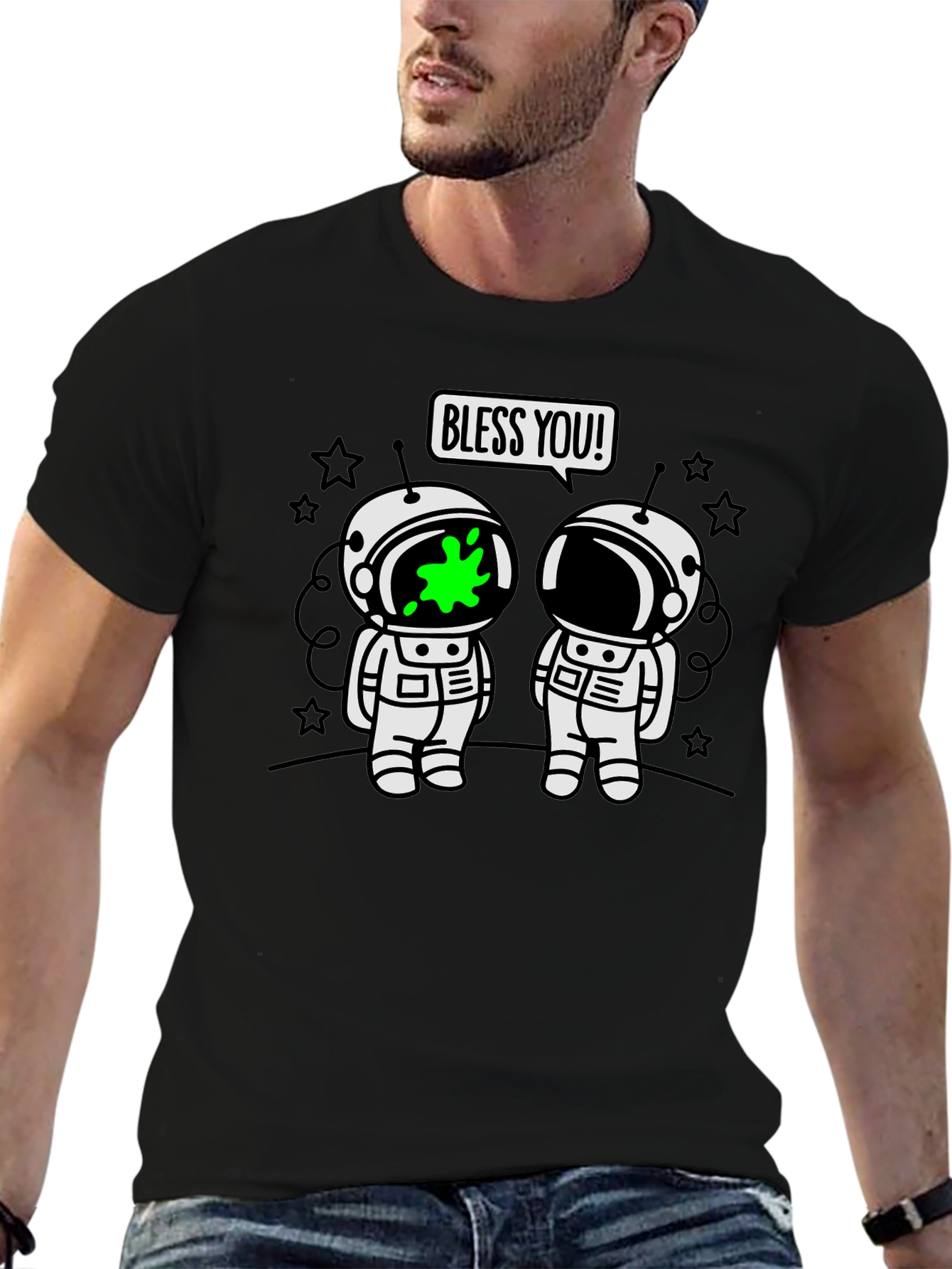 Astronaut Bless You! Graphic T-Shirt