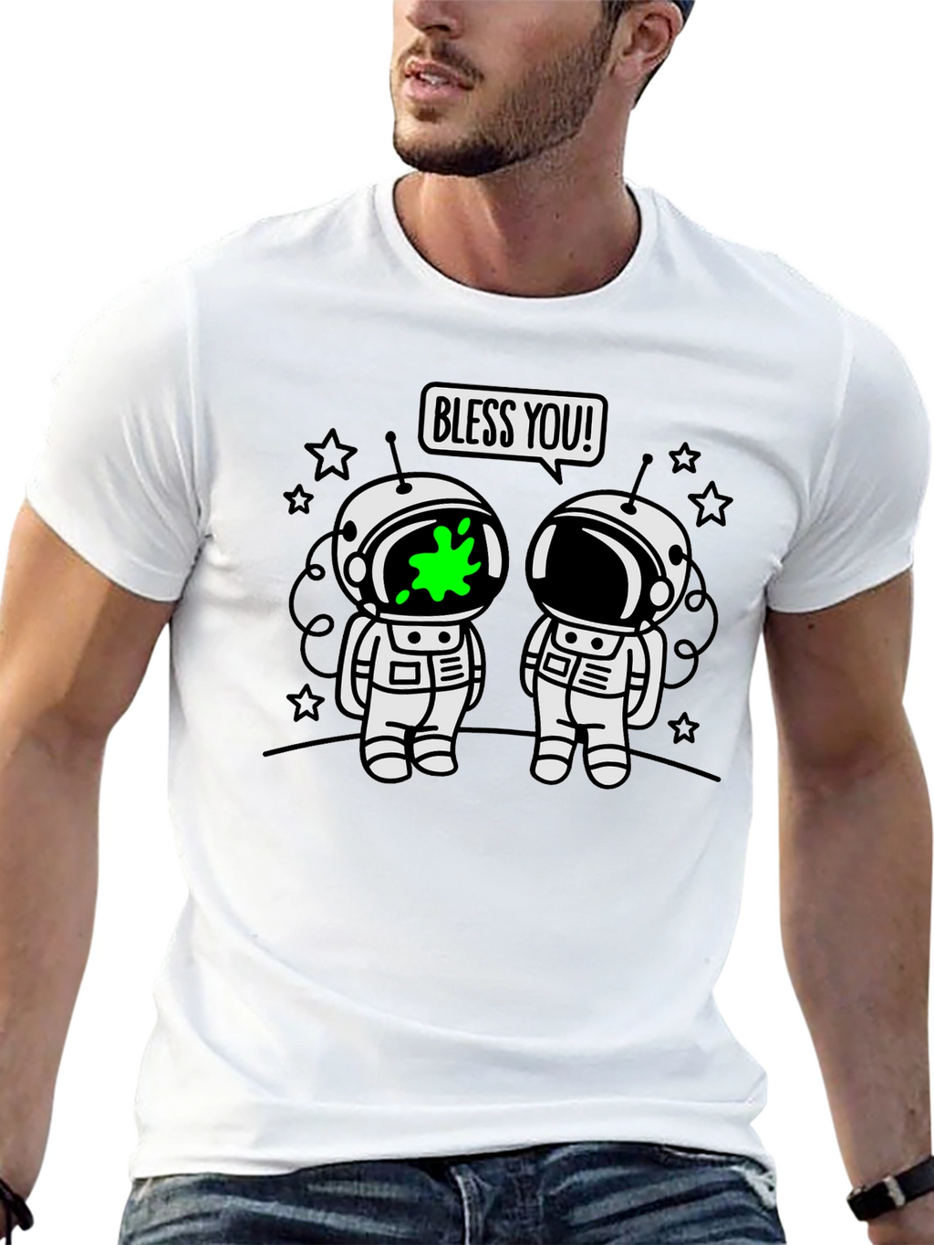 Astronaut Bless You! Graphic T-Shirt