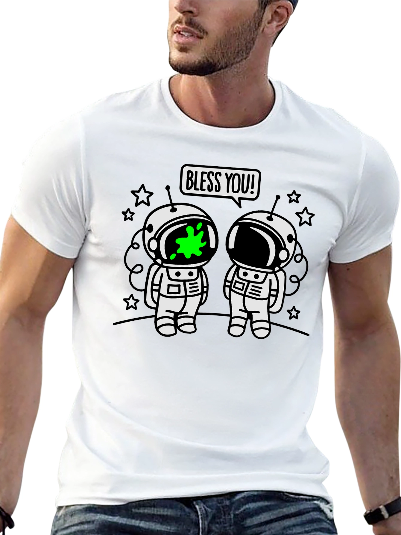 Astronaut Bless You! Graphic T-Shirt