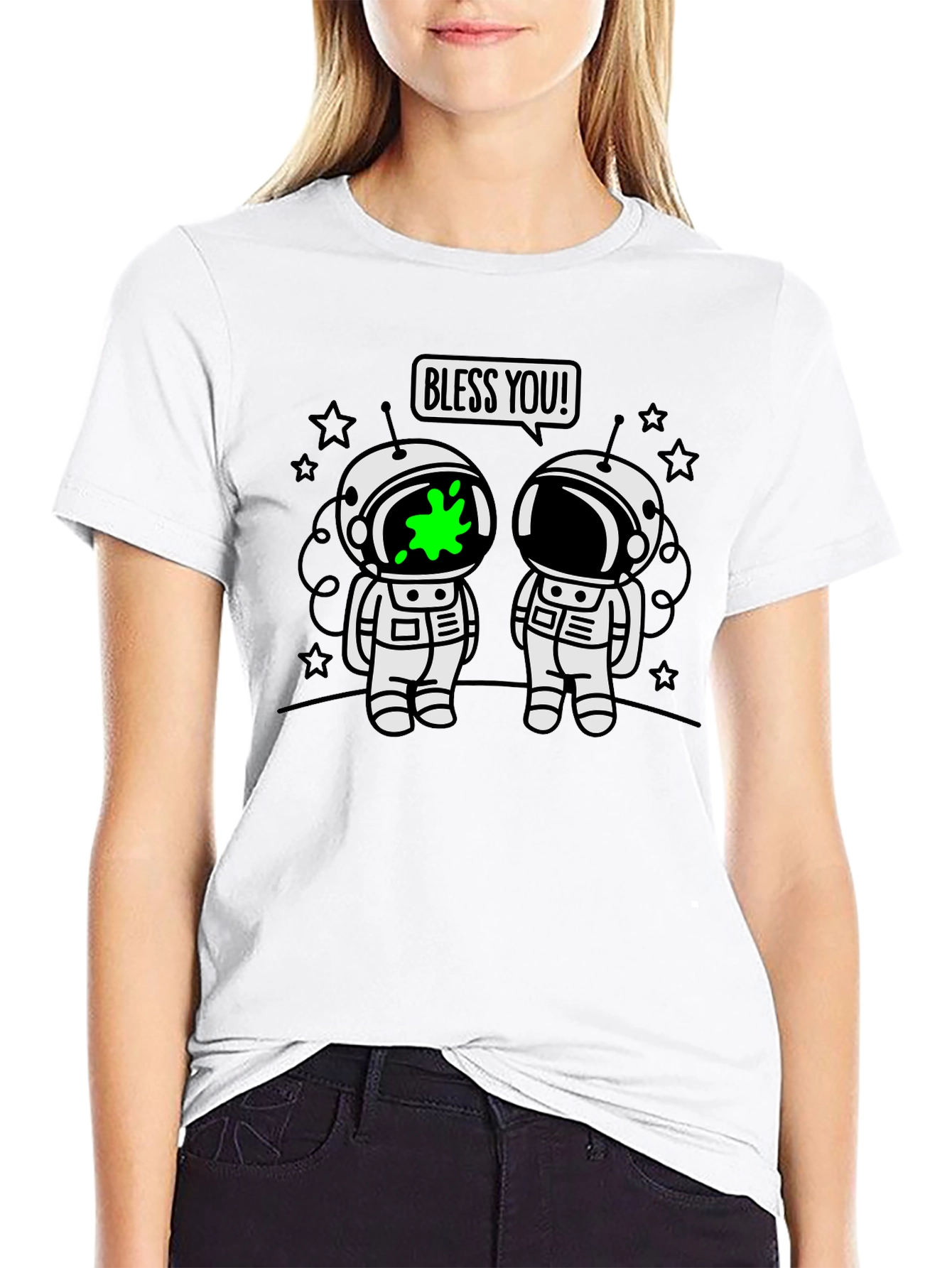 Astronaut Bless You! Graphic T-Shirt