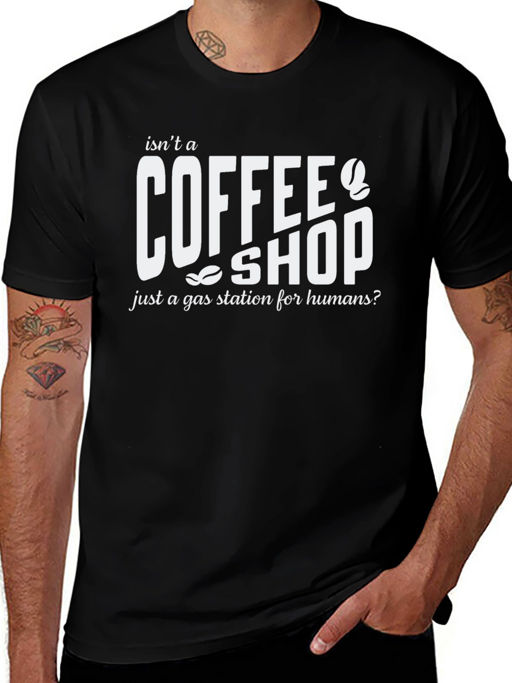 Coffee Shop Gas Station Humor T-Shirt