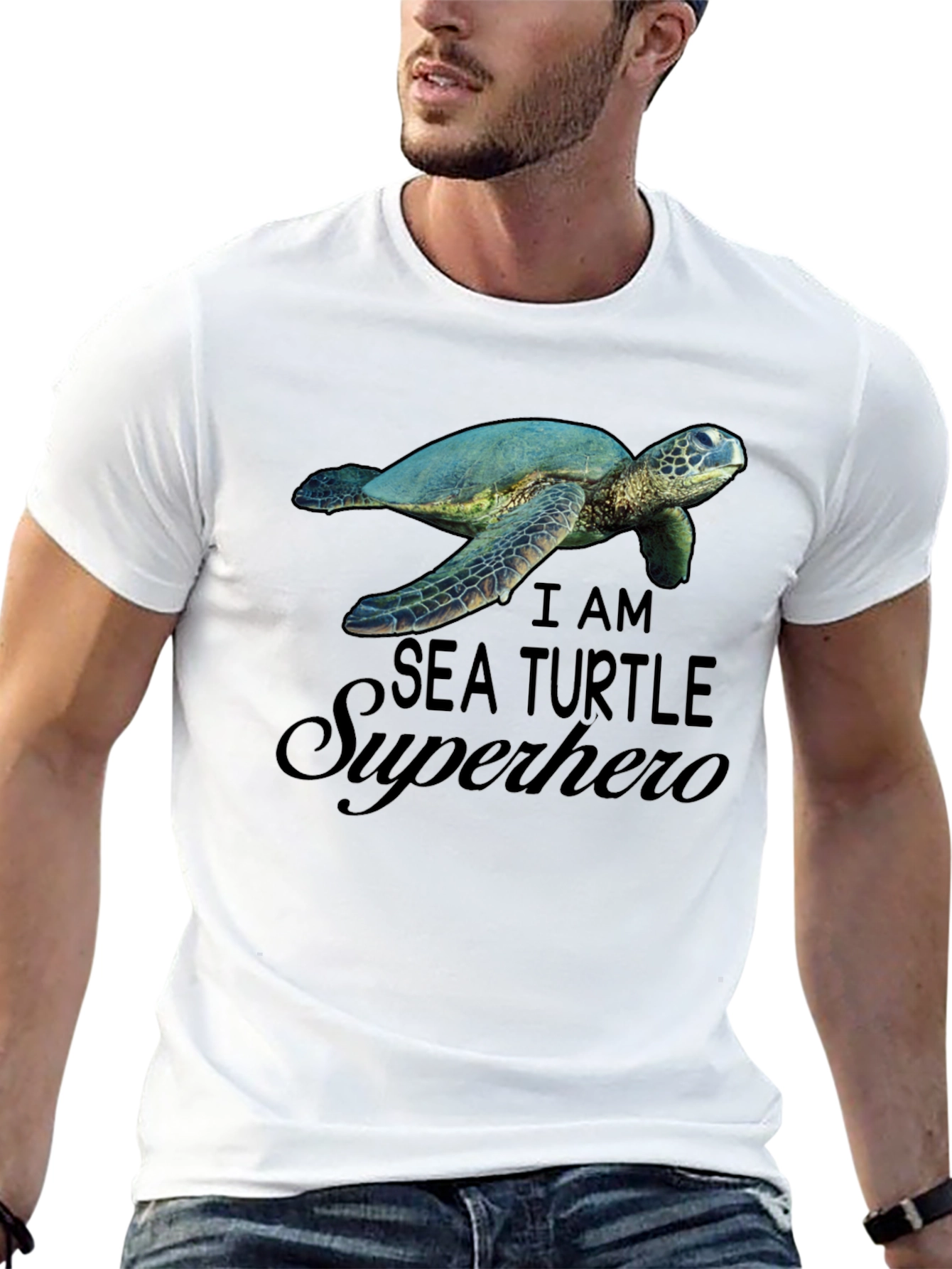 Sea Turtle Superhero Graphic T-Shirt