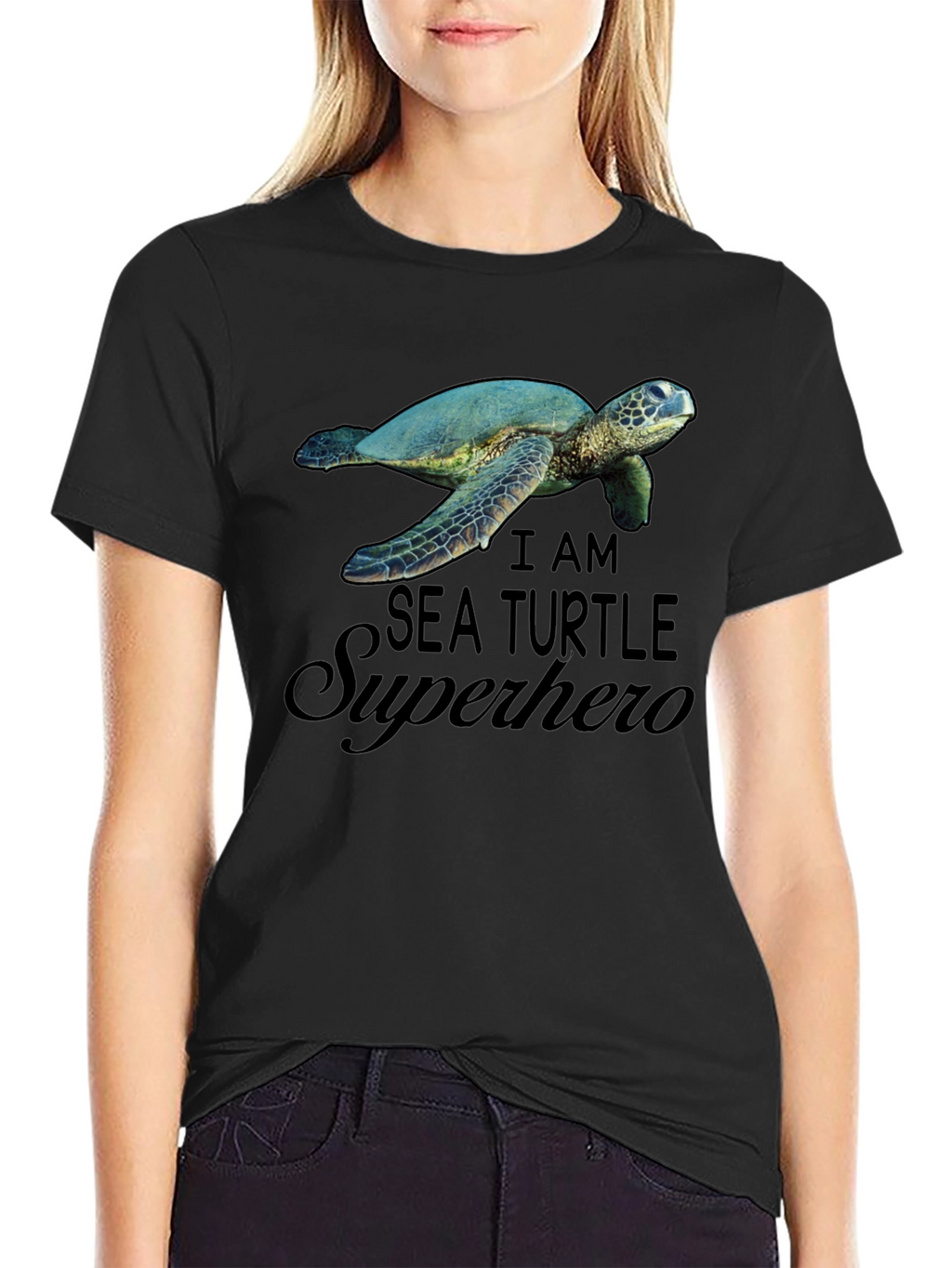 Sea Turtle Superhero Graphic T-Shirt