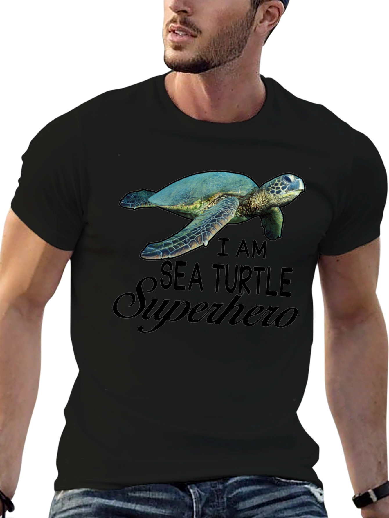 Sea Turtle Superhero Graphic T-Shirt
