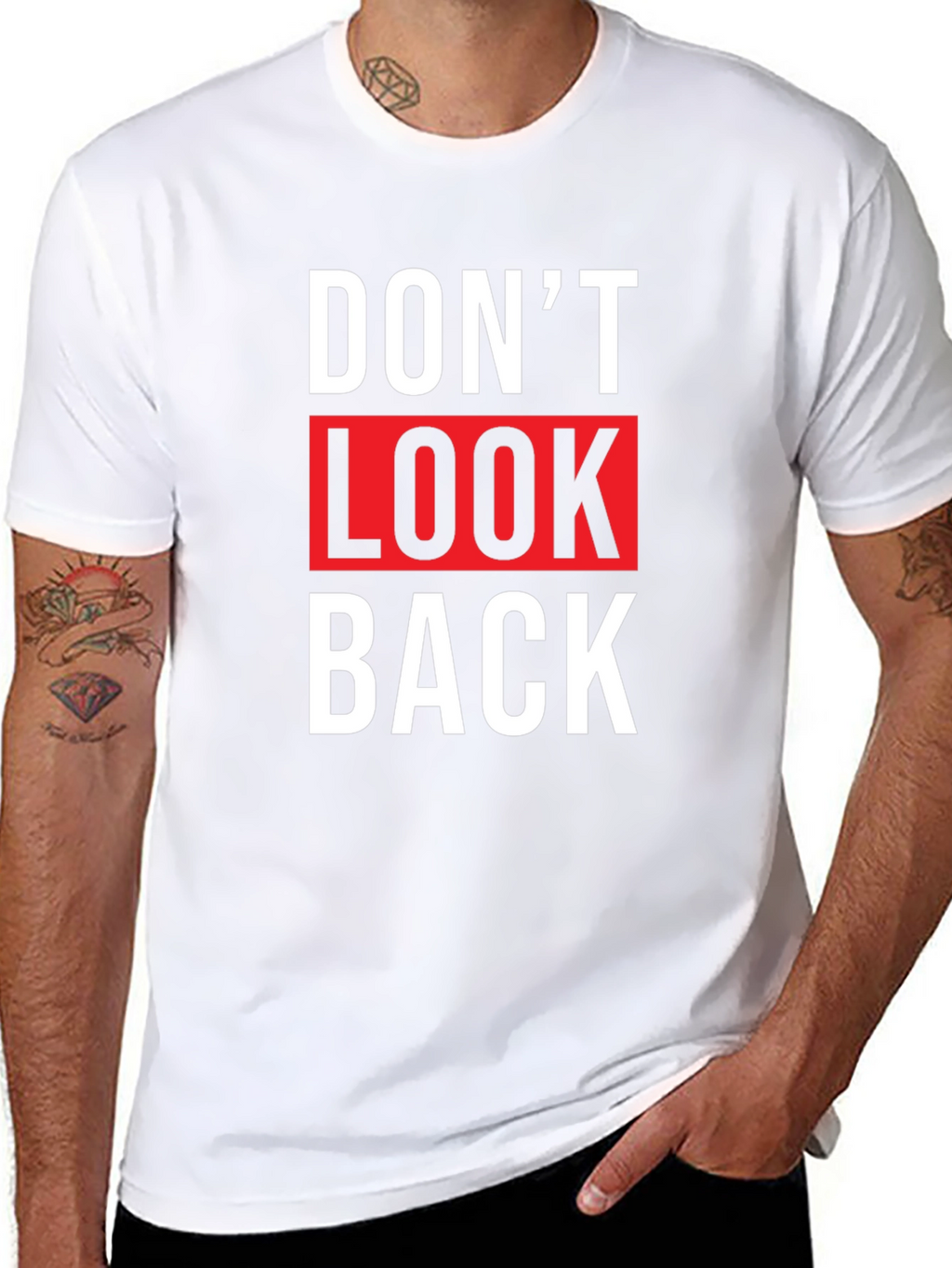 Dont Look Back Graphic Tee - Trendy Slogan T-Shirt